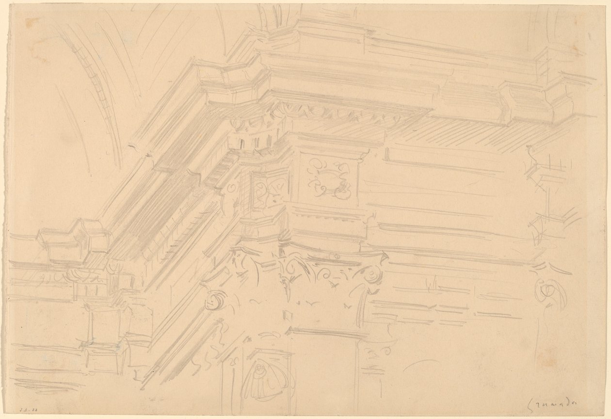 Royal Chapel Entablature, Granada af John Singer Sargent