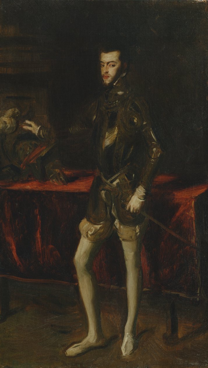 Kopi efter Titians Portræt af Philip II af John Singer Sargent