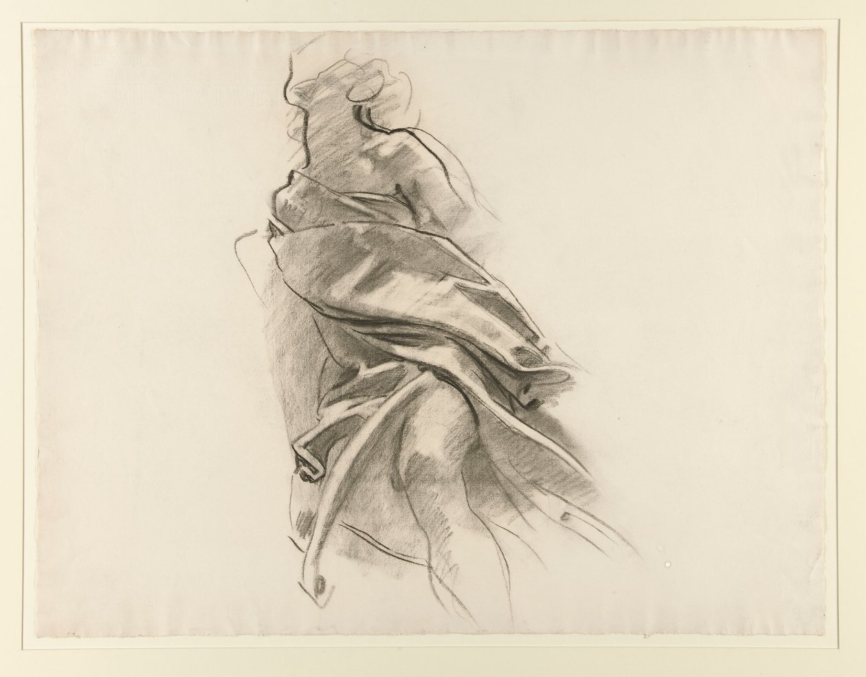 Detalje af draperi [farveblyant studie nr. 5,14] af John Singer Sargent