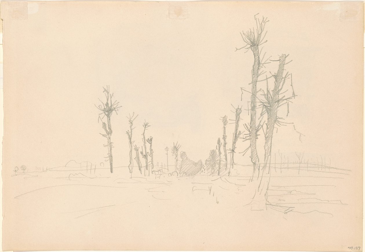 Ødelagt landskab [verso] af John Singer Sargent