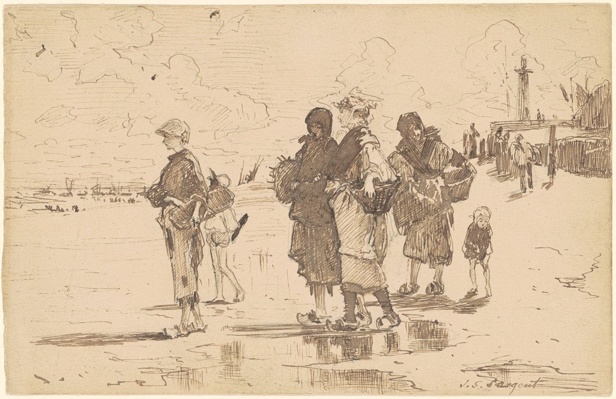 Ud for at fiske (begynder at fiske) af John Singer Sargent