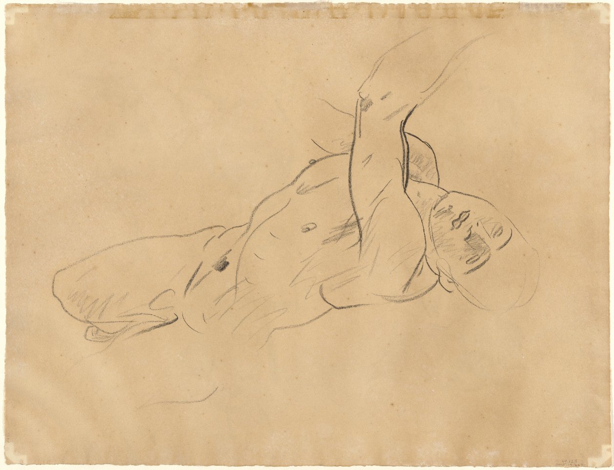 Faldende nøgen mand [verso], 1918-1919. af John Singer Sargent