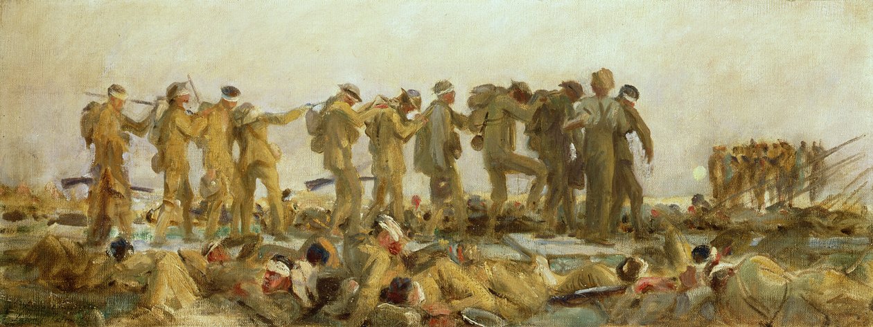 Gassed, et oliestudie, 1918-19 af John Singer Sargent