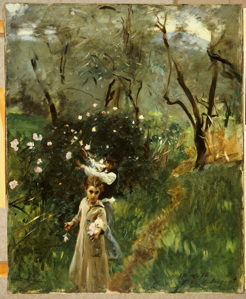 Indsamling af blomster ved Twilight af John Singer Sargent