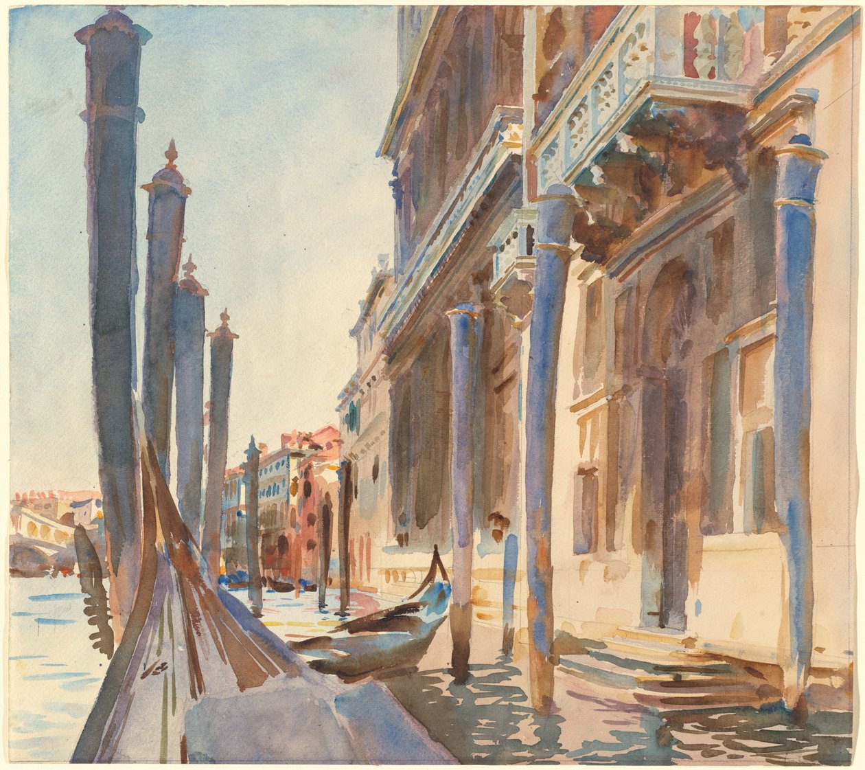 Gondola Moorings på Canal Grande, 19041907. af John Singer Sargent