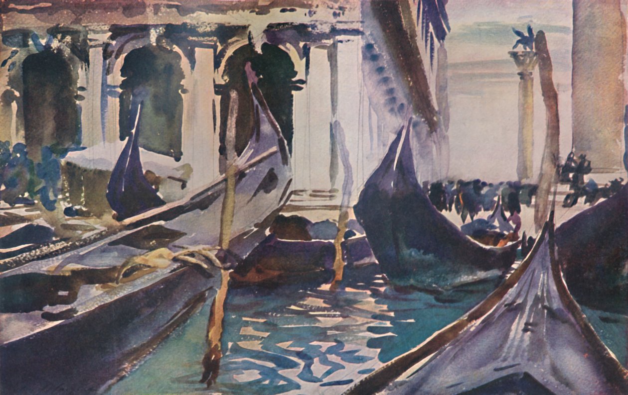 Gondoler ved Piazzetta, c1904, 1925. af John Singer Sargent
