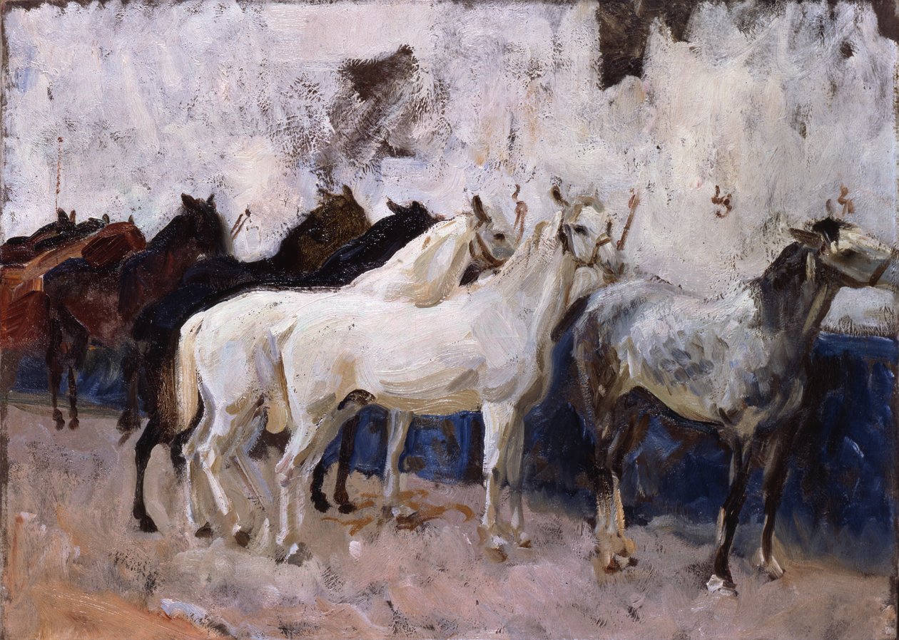 Heste i Palma, Mallorca, Spanien, 1908 af John Singer Sargent