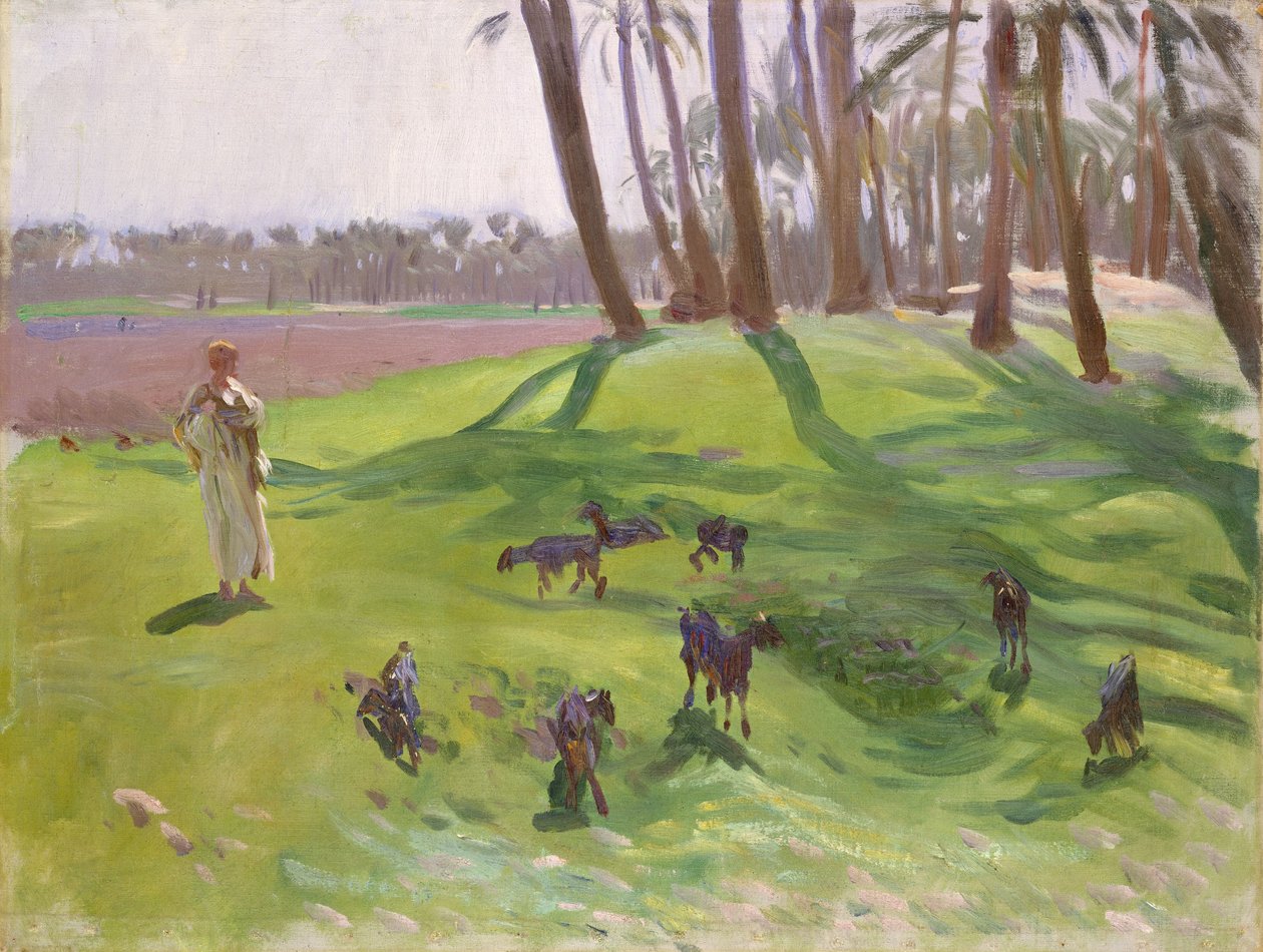 Landskab med gedehyrde, 1890–91 af John Singer Sargent
