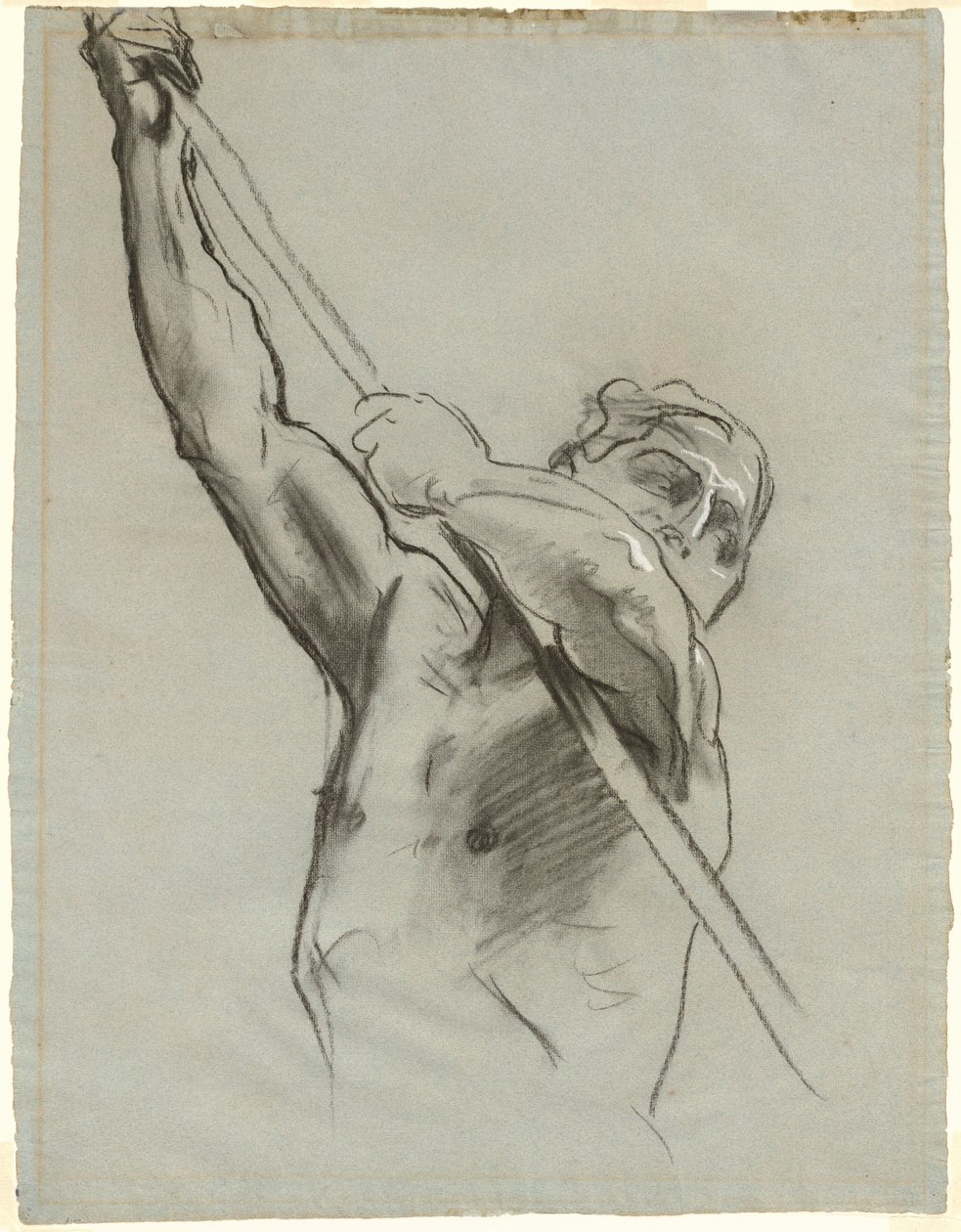 Mand Torso med stang af John Singer Sargent
