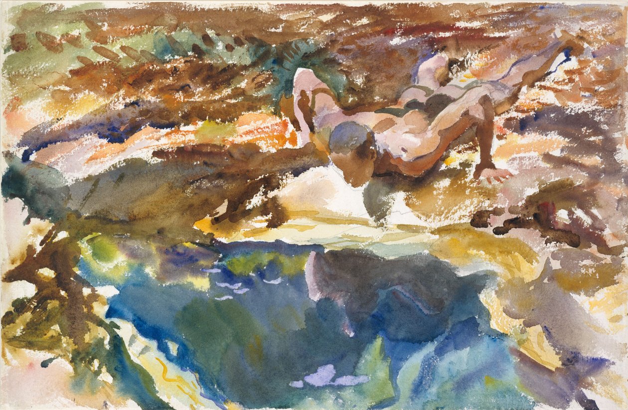 Man and Pool, Florida, 1917 af John Singer Sargent