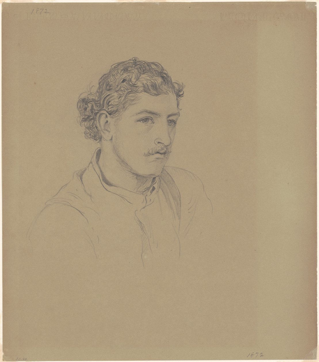 Mand med krøllet hår, 1872. af John Singer Sargent