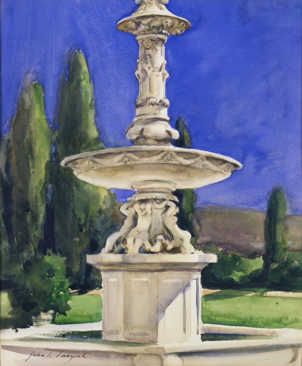 Marmor springvand i Italien, CA. 1907. af John Singer Sargent