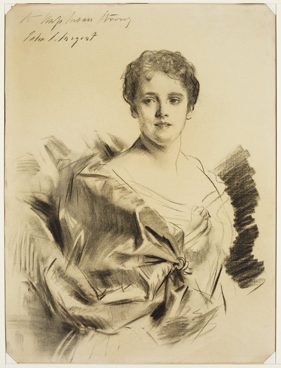 Miss Susan Strong, mellem slutningen af det 19. og begyndelsen af det 20. århundrede (kul på cremepapir) af John Singer Sargent