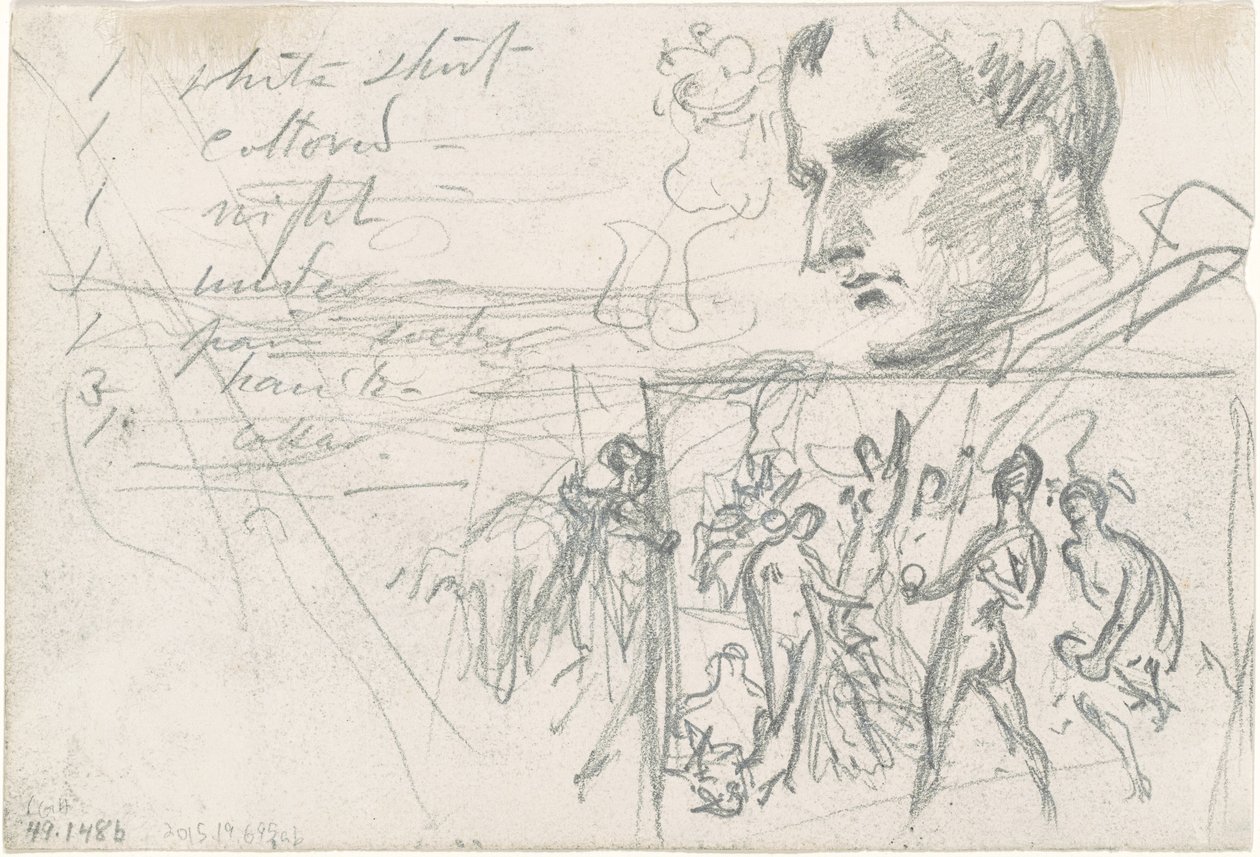 Napoleons hoved og dom i Paris [verso] af John Singer Sargent