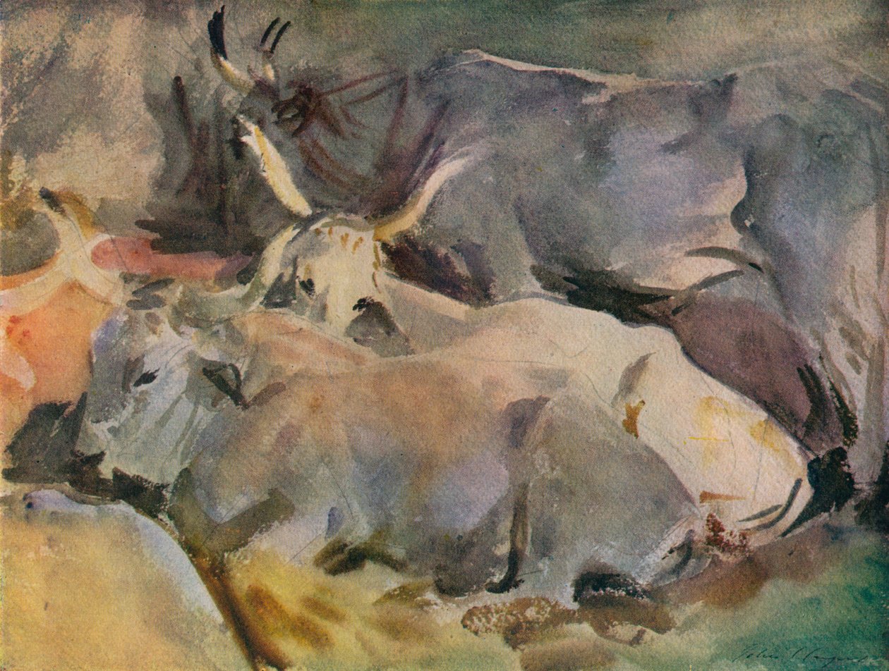 Okser i Siena, c1910 af John Singer Sargent