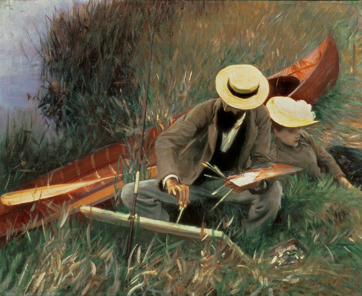 Paul Helleu tegner sin kone, 1889 af John Singer Sargent