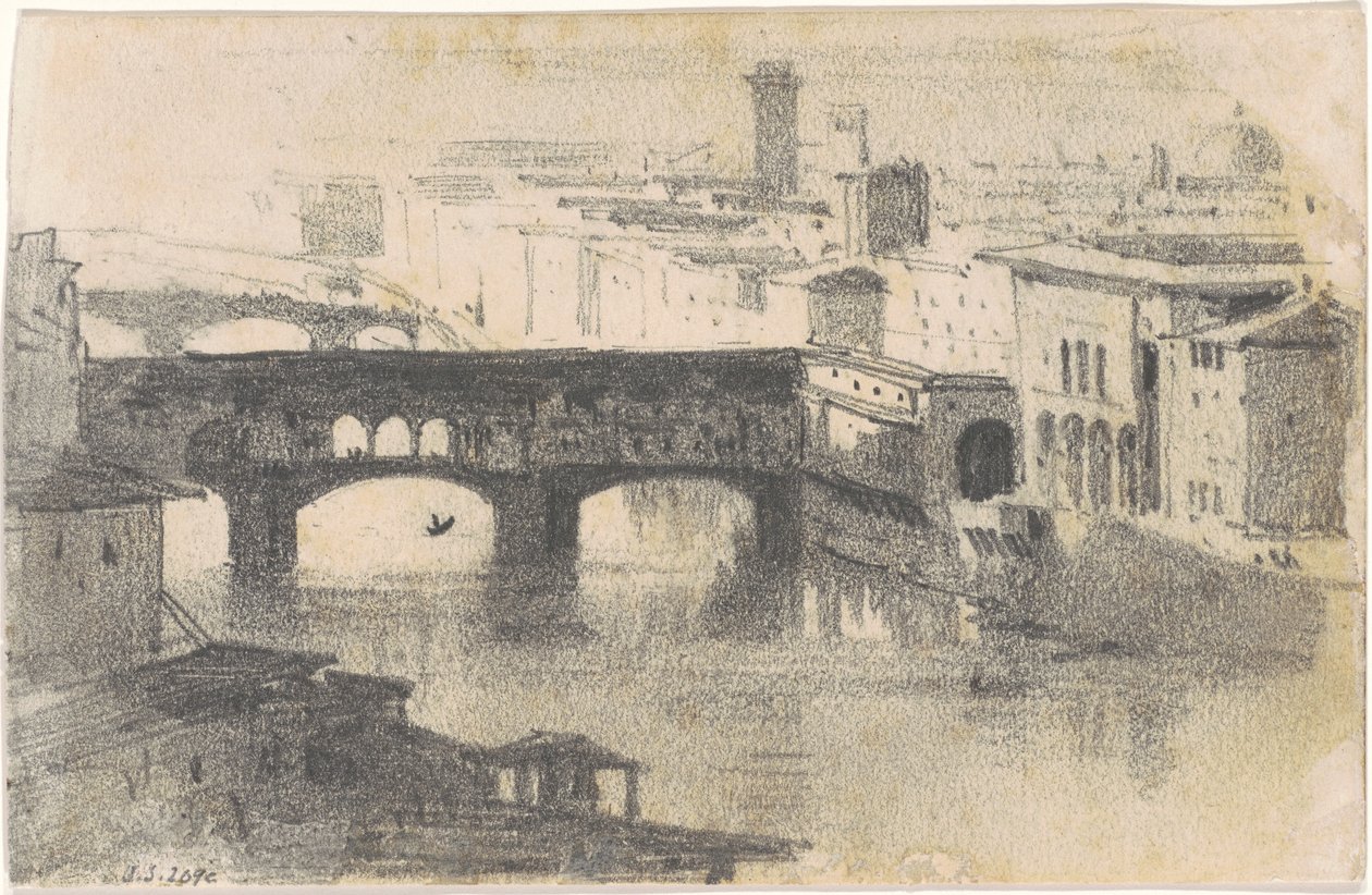 Ponte Vecchio, Firenze [recto], 1870-1872. af John Singer Sargent