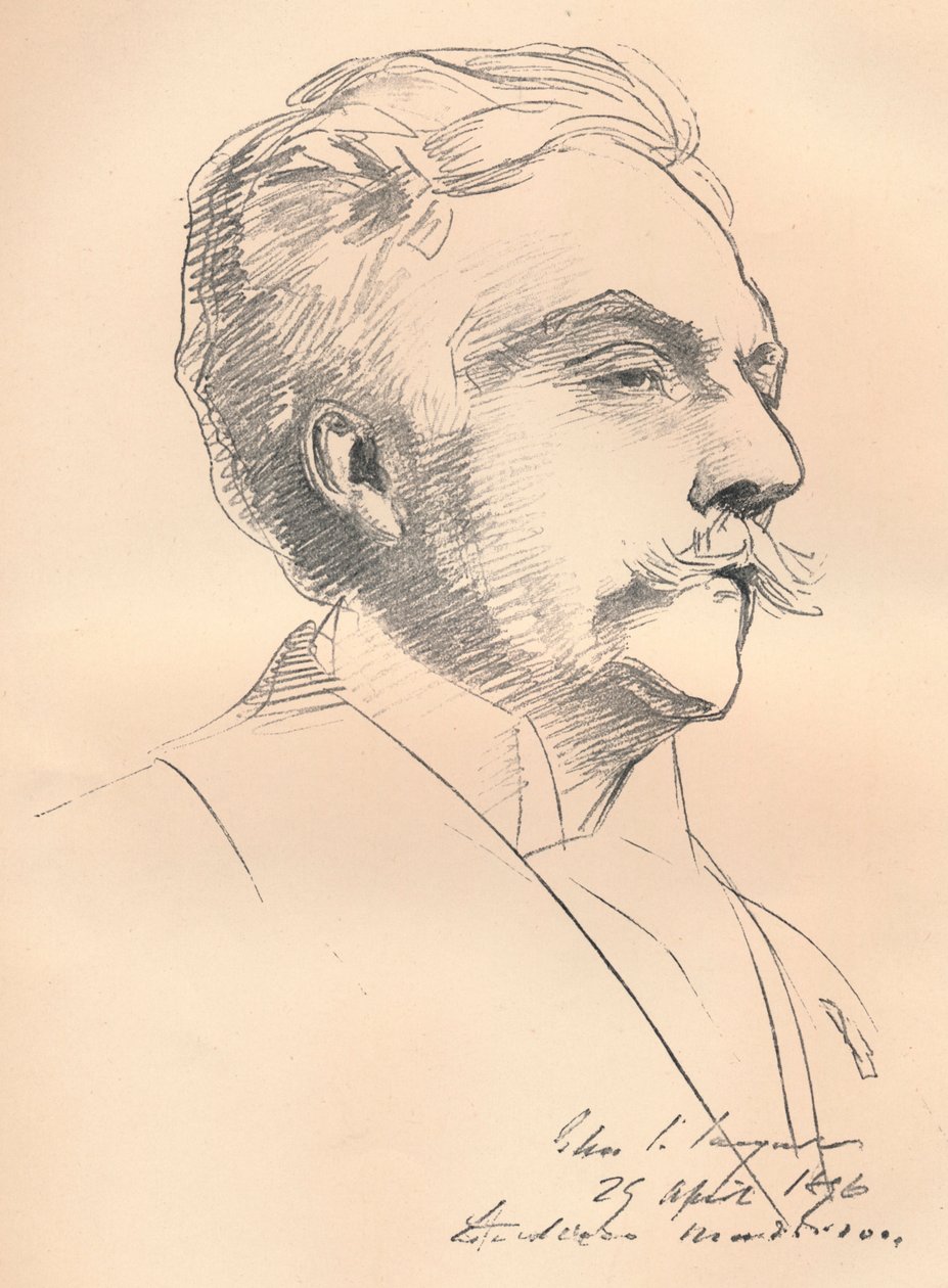 Portræt-skitse af M. Gabriel Faure, c1889 af John Singer Sargent