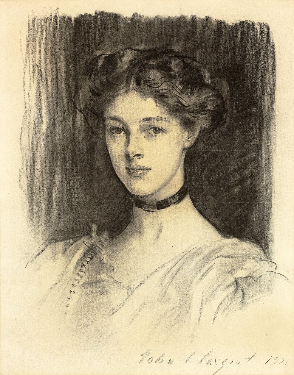 Portræt af Eva Katherine Balfour, senere Lady Buxton af John Singer Sargent