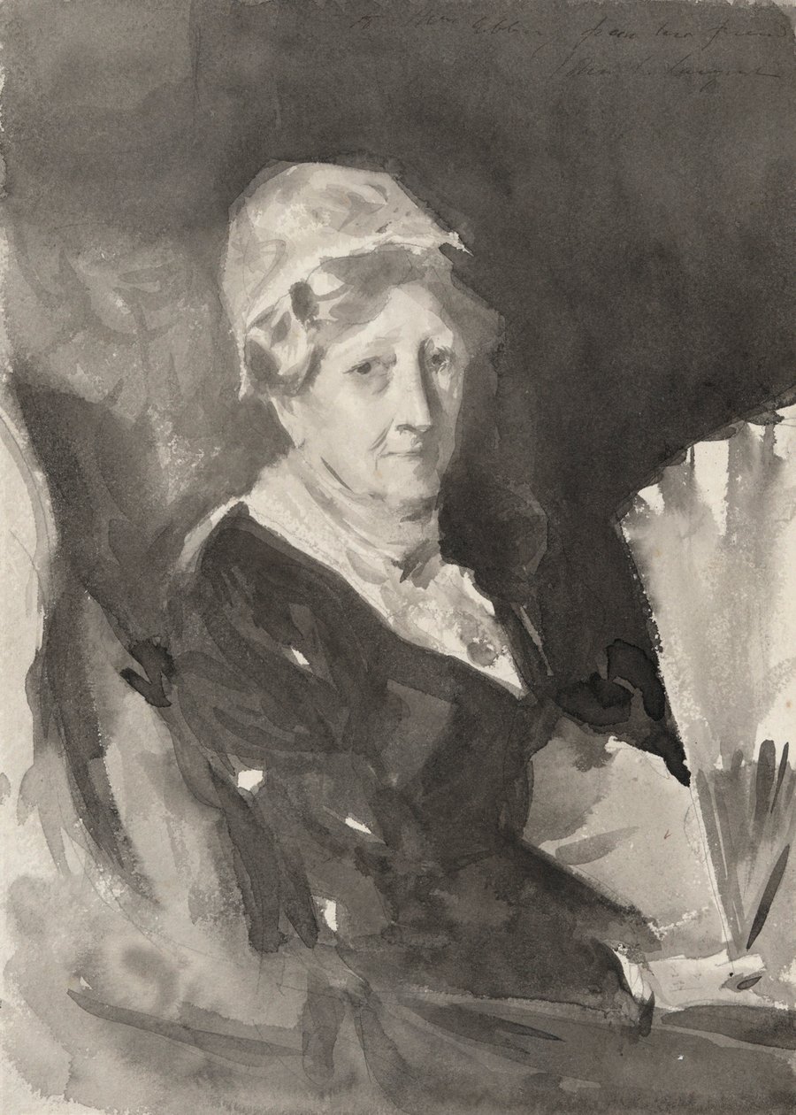 Portræt af fru Frederick Mead med en vifte af John Singer Sargent