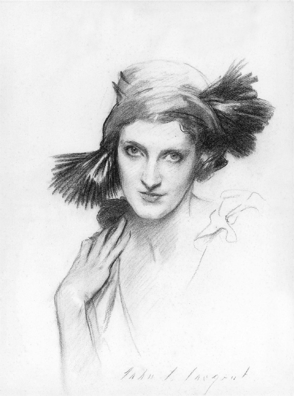 Portræt af fru Reginald (Daisy) Fellowes (tegning) af John Singer Sargent