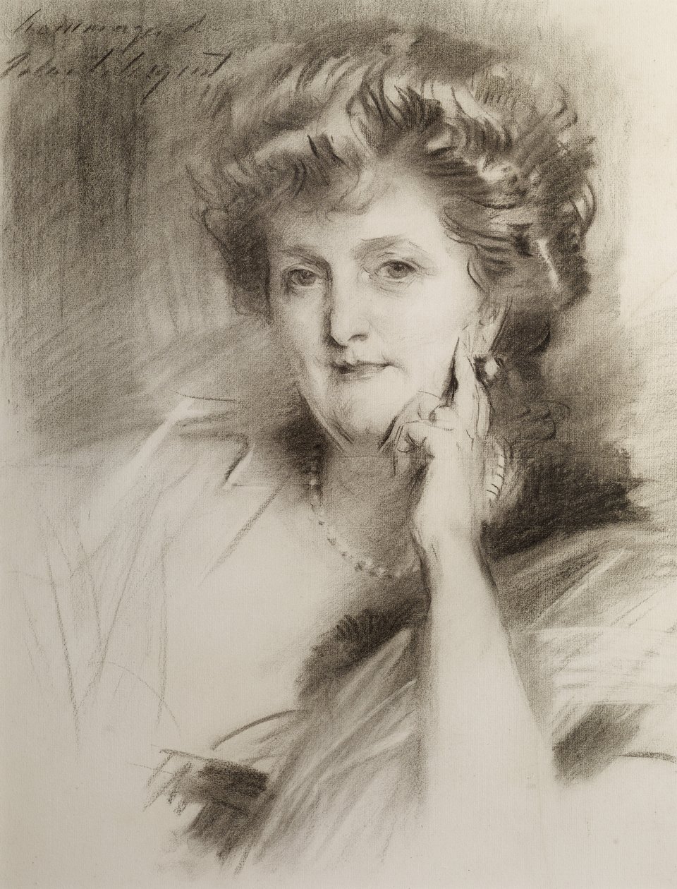 Portræt af en kvinde, efter 1900 (kridt på vævet papir) af John Singer Sargent