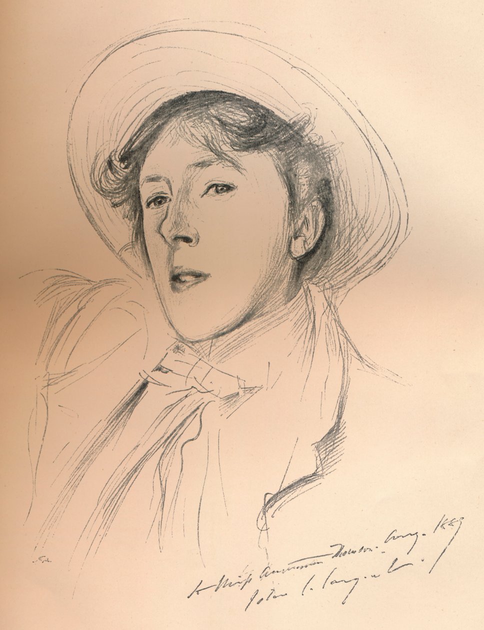 Portrætskitse af Miss Violet Paget Vernon Lee, c1881 af John Singer Sargent