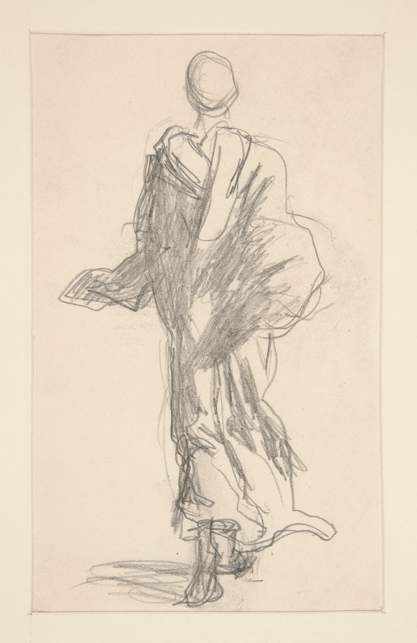 Set bagfra af en draperet figur af John Singer Sargent