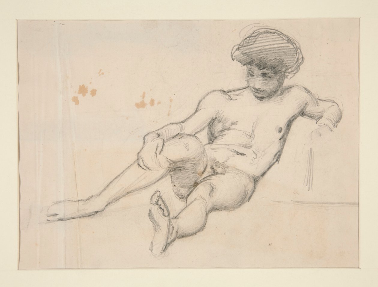 Liggende nøgen figur af John Singer Sargent