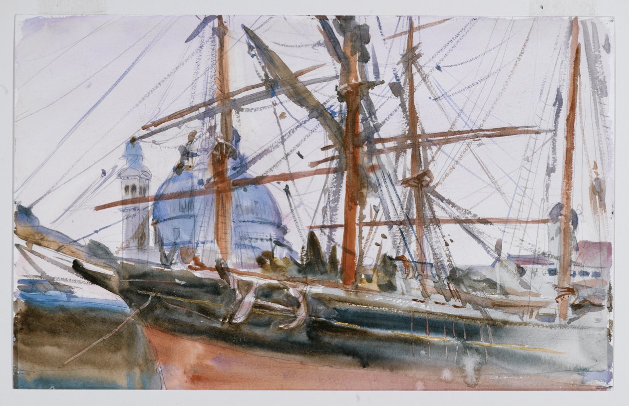 Rigging, ca. 1905-06 (wc & blyant på papir) af John Singer Sargent
