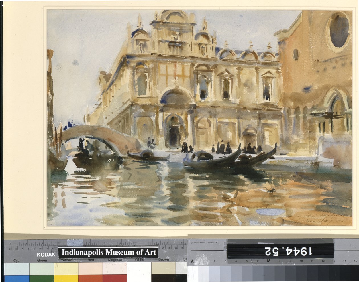 Rio Dei Mendicanti, Venedig (akvarel over blyant på råhvidt papir) af John Singer Sargent