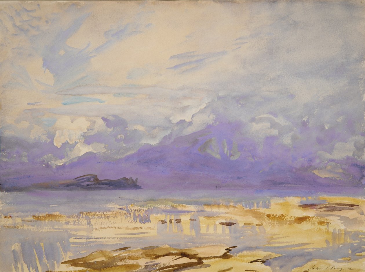 Sirmione, 1913 (wc og gouache på råhvidt vævet papir) af John Singer Sargent