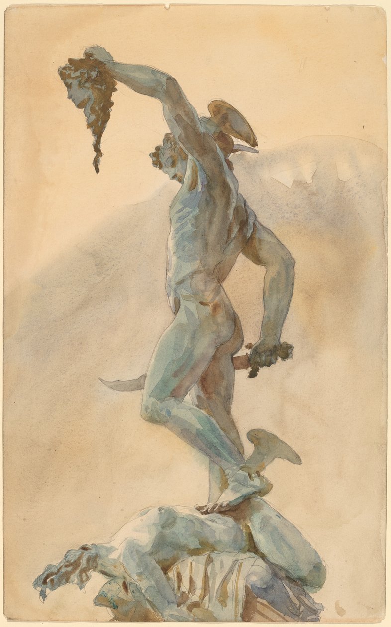Skitse af Cellinis Perseus, slutningen af det 19.-begyndelsen af det 20. århundrede. af John Singer Sargent