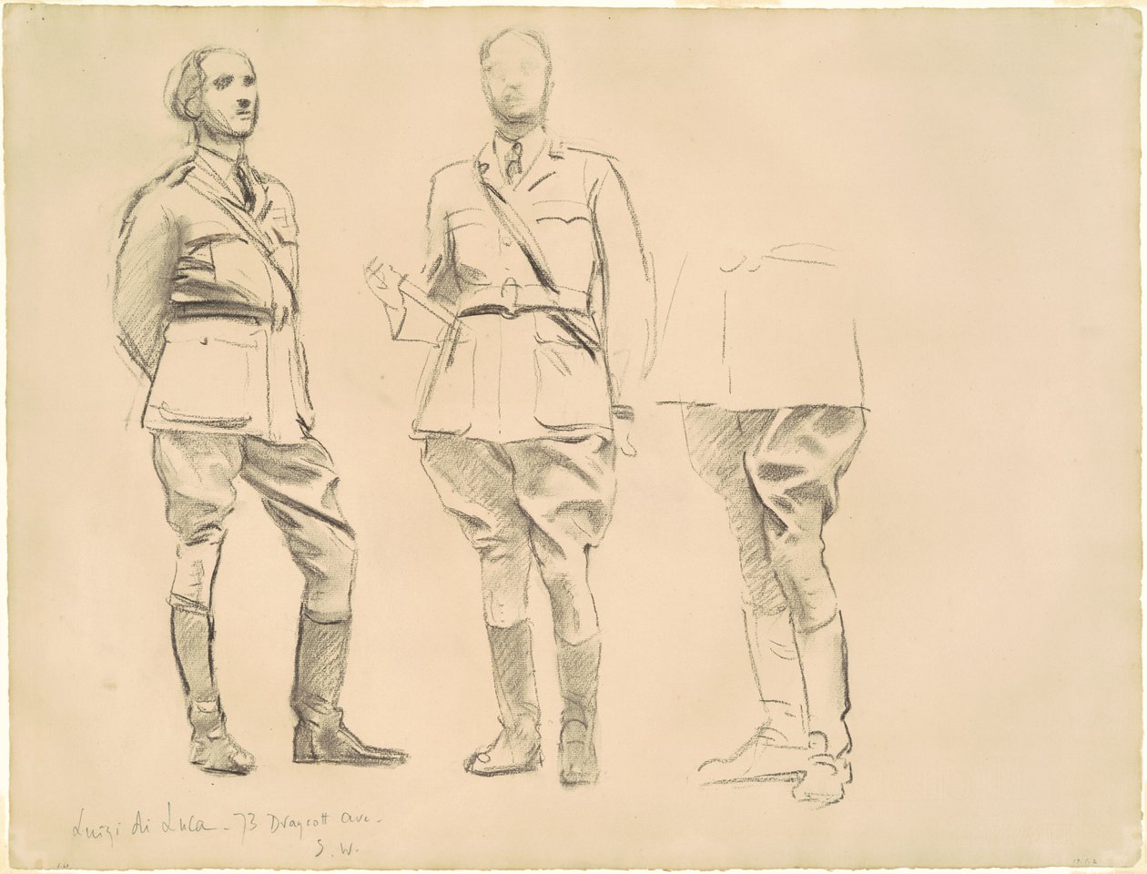 Studier for generalofficerer fra Første Verdenskrig, 1920-1922. af John Singer Sargent