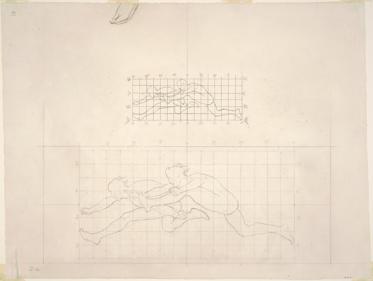 Studier til "To klassiske mandlige figurer hopper" af John Singer Sargent