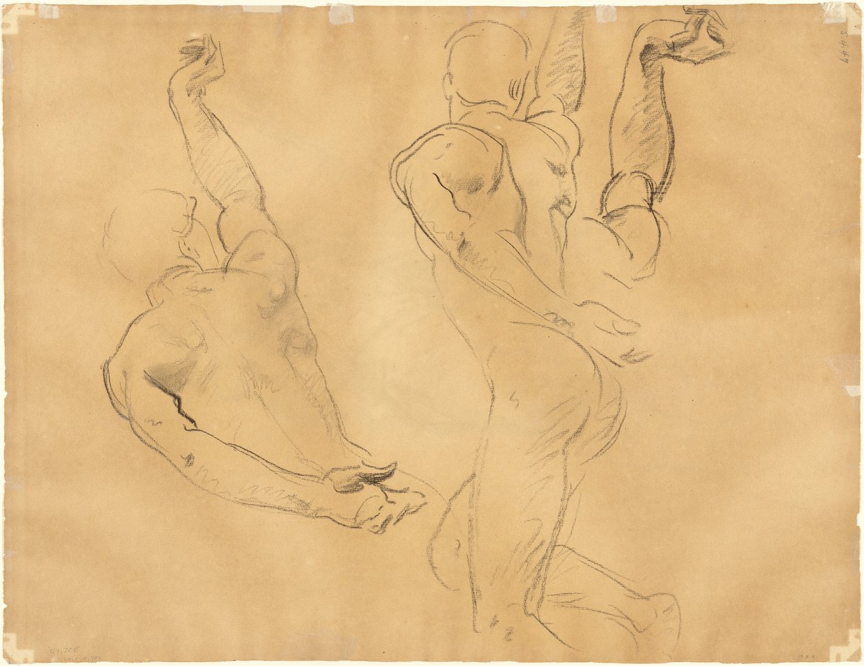 Studier af mandlige nøgenbilleder [verso] af John Singer Sargent