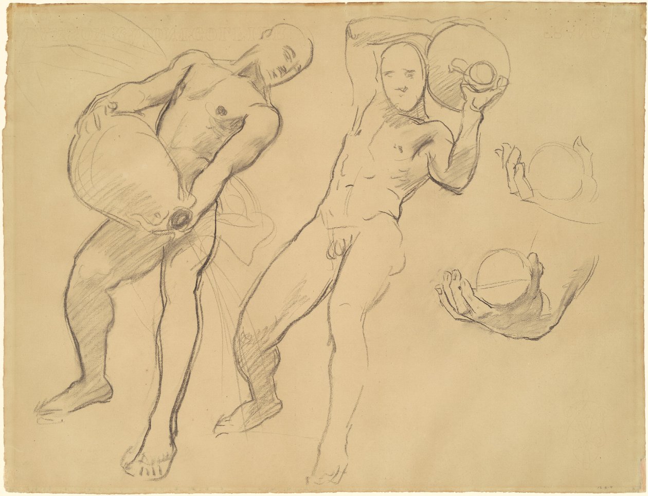Studier af Notus for "The Winds" af John Singer Sargent