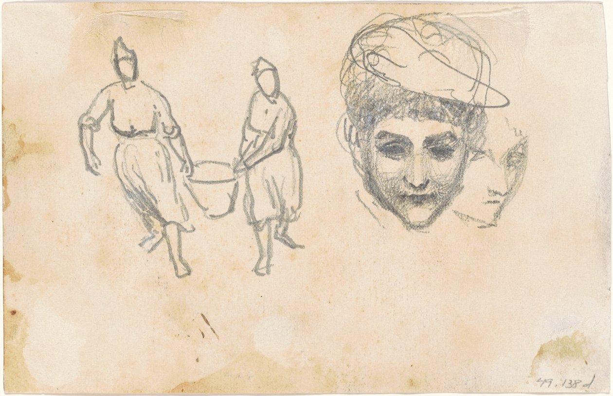Studier af bønder [verso] af John Singer Sargent