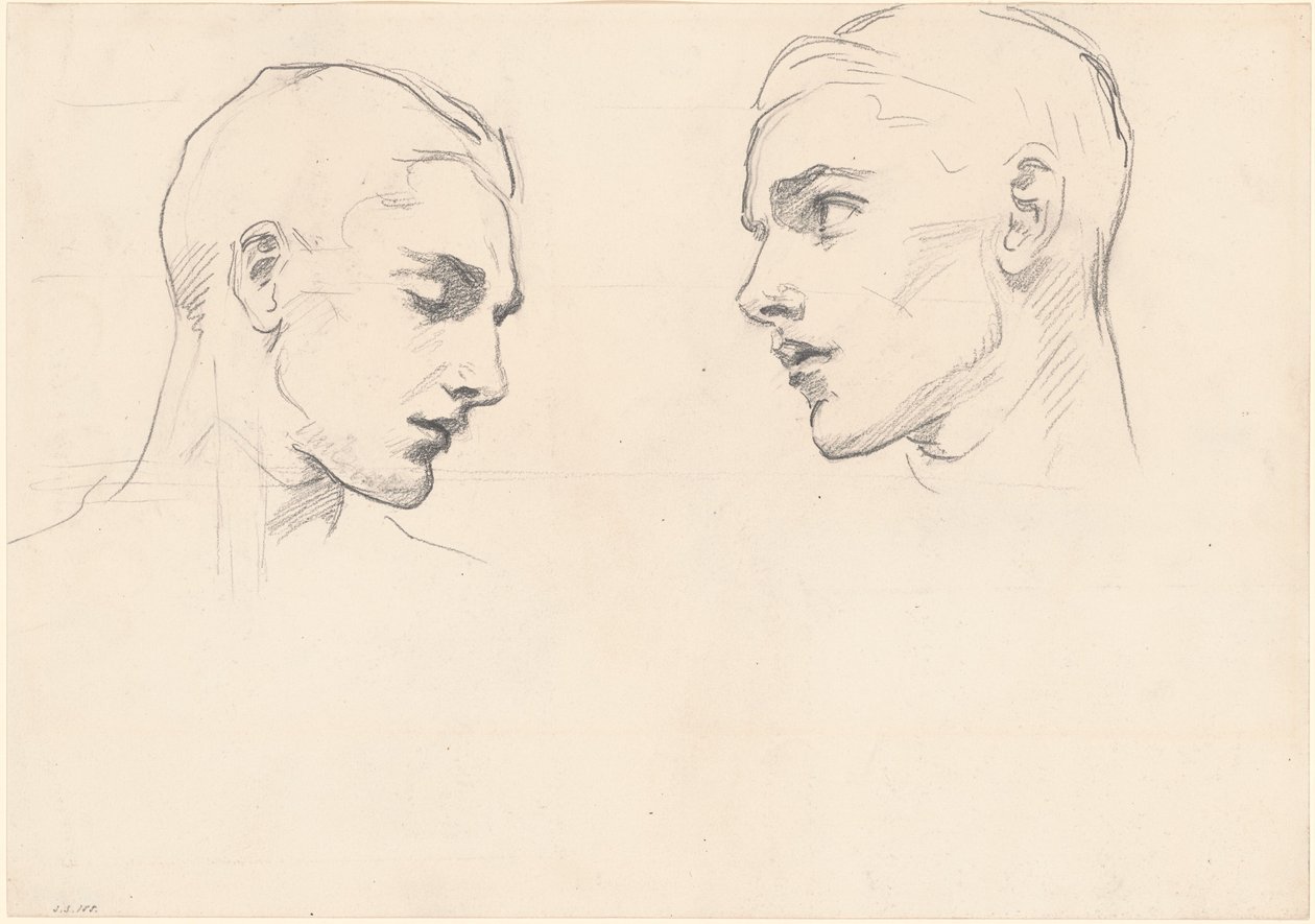 Studier af en mands hoved af John Singer Sargent