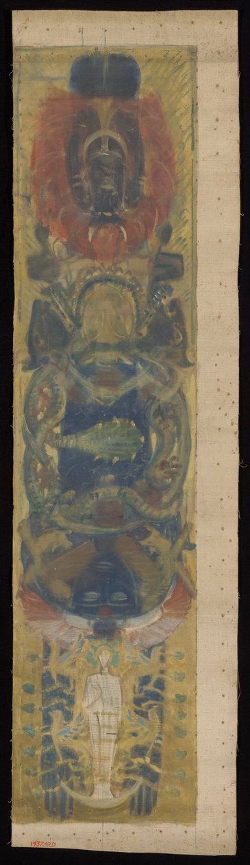 Undersøgelse til Boston Public Library Murals: Pagan Heads, for a Vault af John Singer Sargent