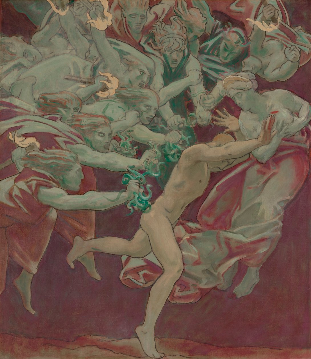 Studie for Museum of Fine Arts, Boston, Murals: Orestes and the Furies af John Singer Sargent