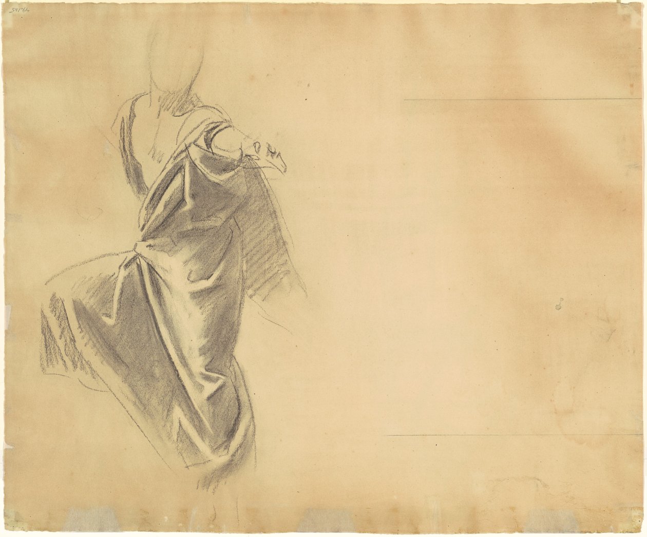 Studie af draperi [verso] af John Singer Sargent