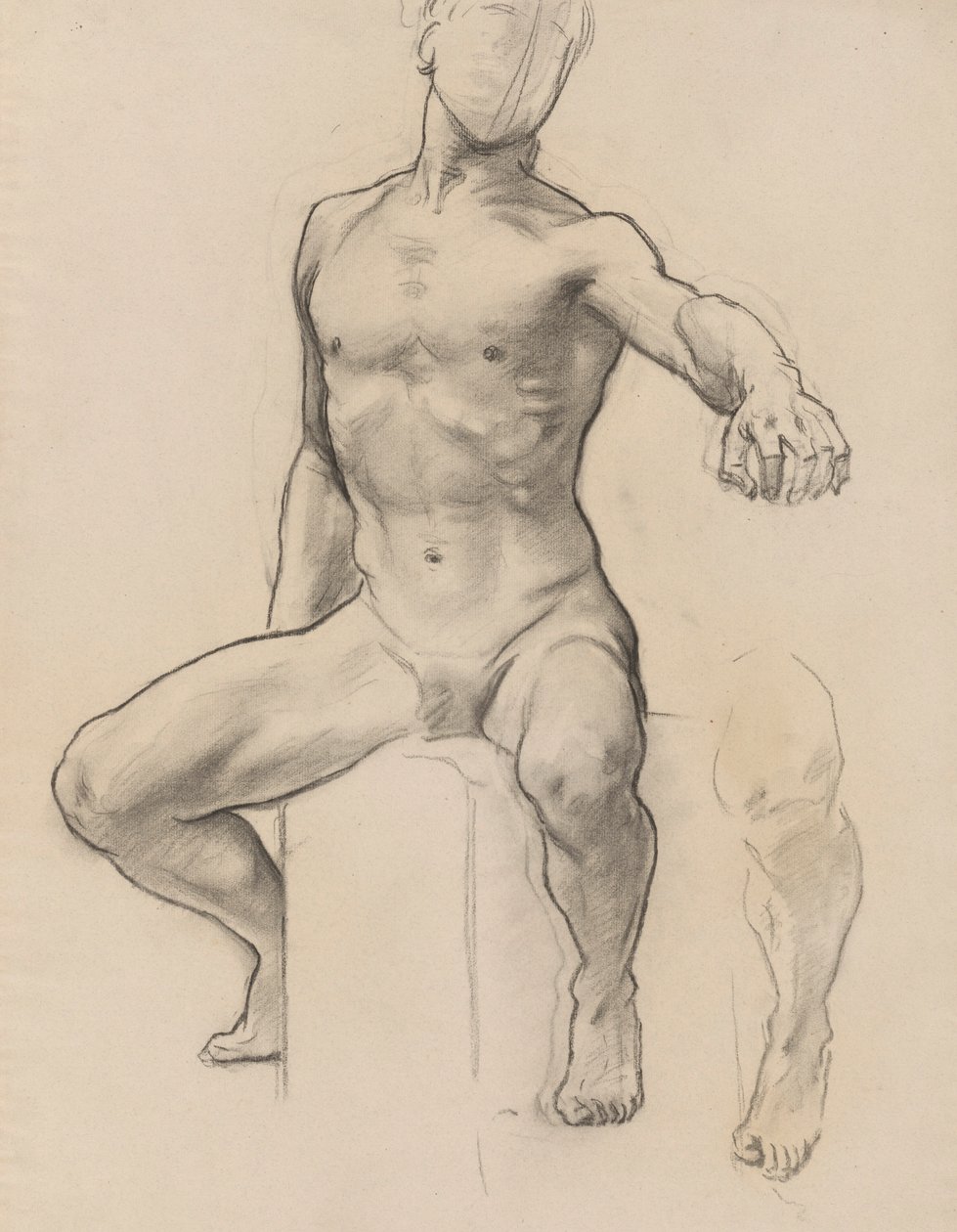 Studie af Perseus for Perseus om Pegasus, der dræber Medusa, vægmaleri, Stairway, Museum of Fine Arts, Boston [?] af John Singer Sargent