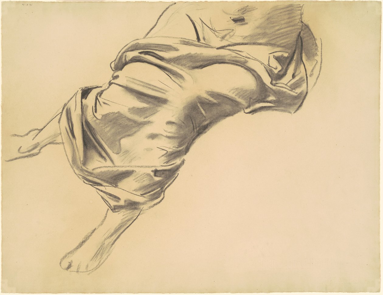 Studie af en draperet figur, 1920-1925. af John Singer Sargent