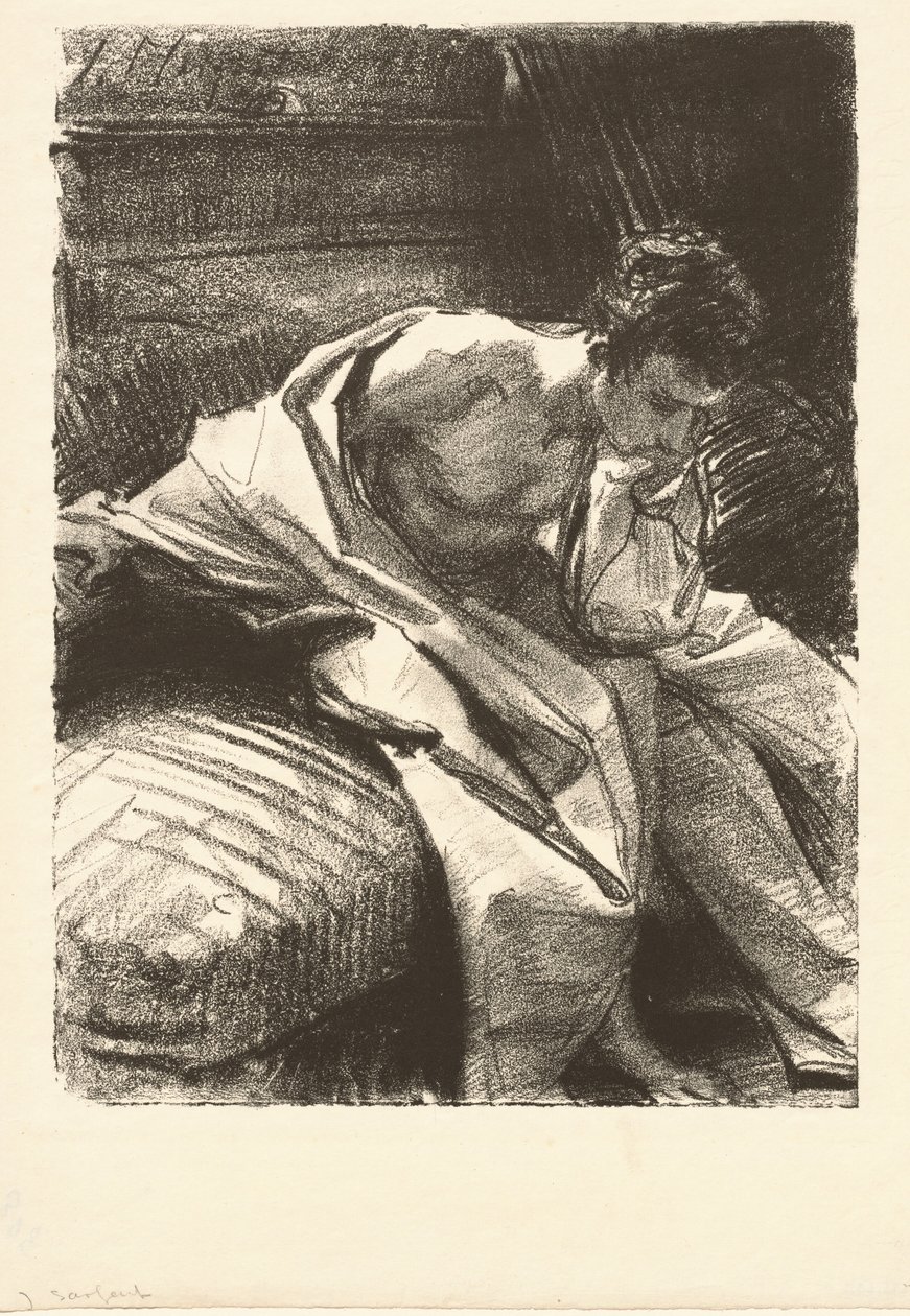 Studie af en siddende mand, 1895. af John Singer Sargent
