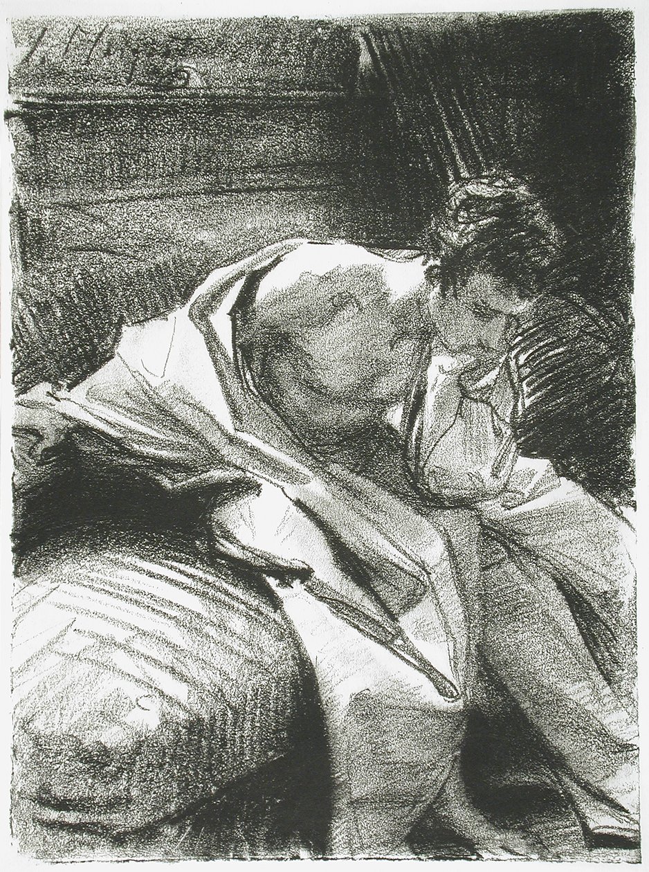 Studie af en siddende ung mand, 1895 af John Singer Sargent