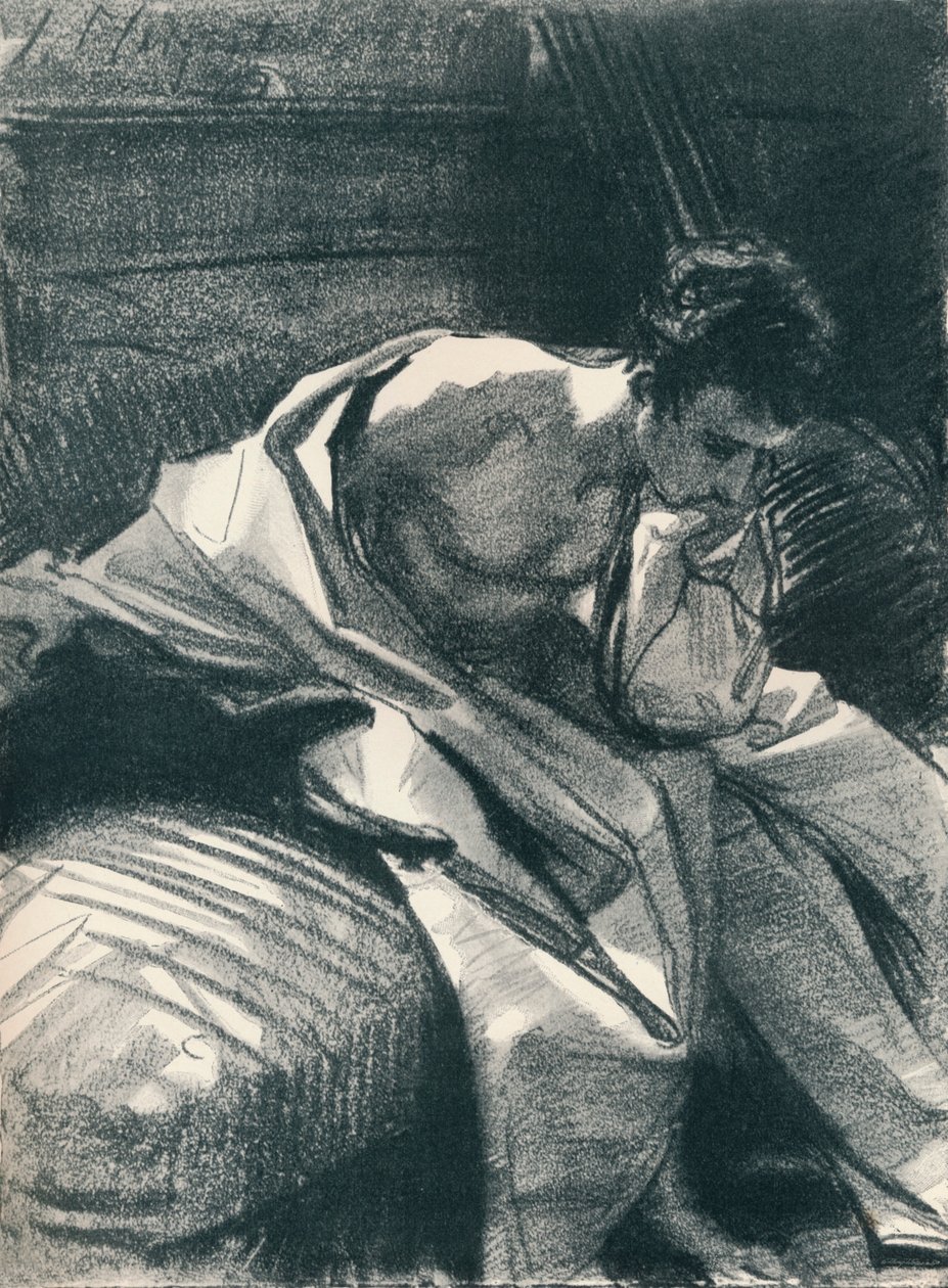 Studie af en ung mand, siddende, 1895, 1896 af John Singer Sargent