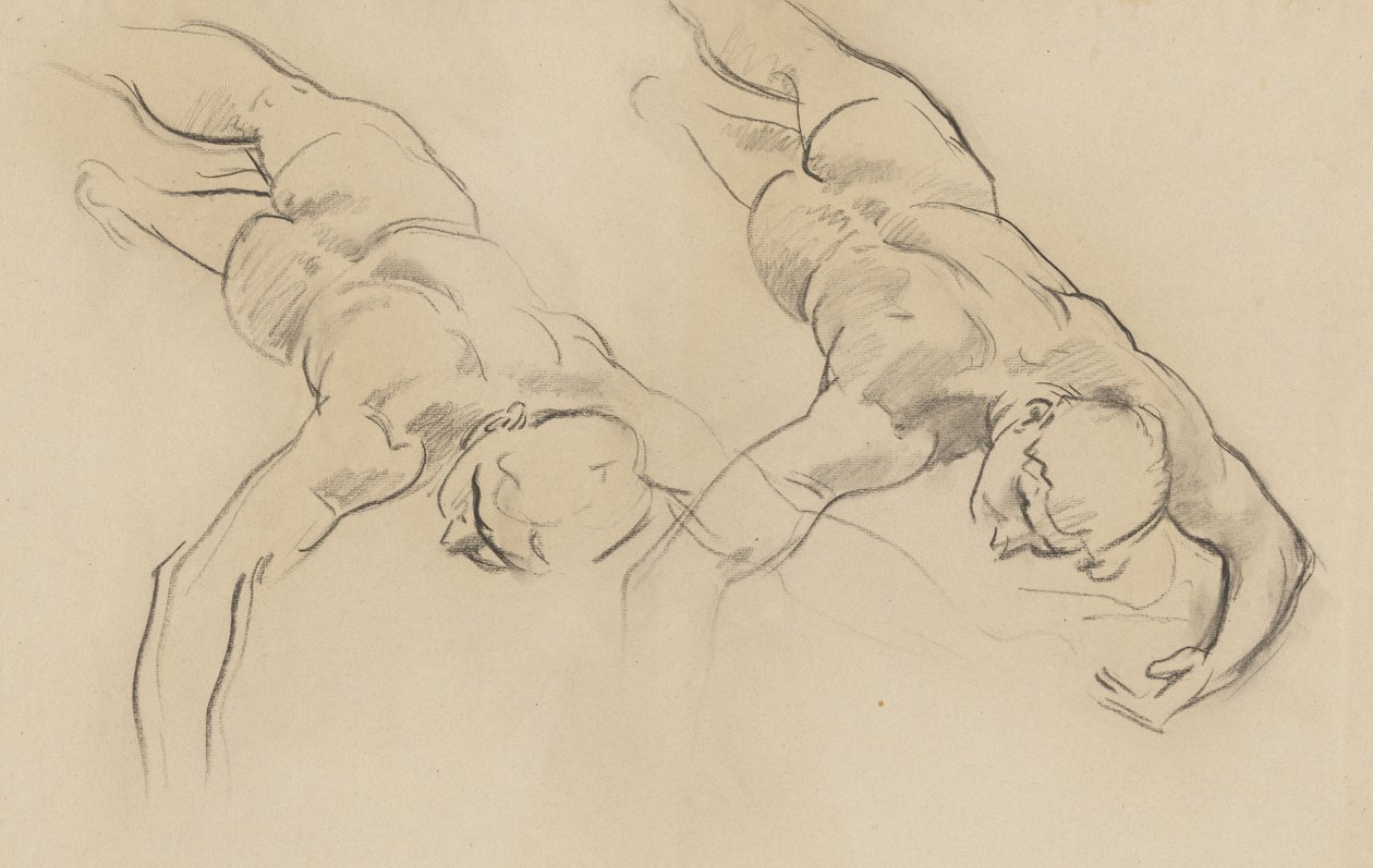 Studie af en af Timerne (tredje figur fra venstre, drejet) til værket »Apollo i sin stridsvogn med Timerne«, vægmaleri, Trappe, Museum of Fine Arts, Boston af John Singer Sargent