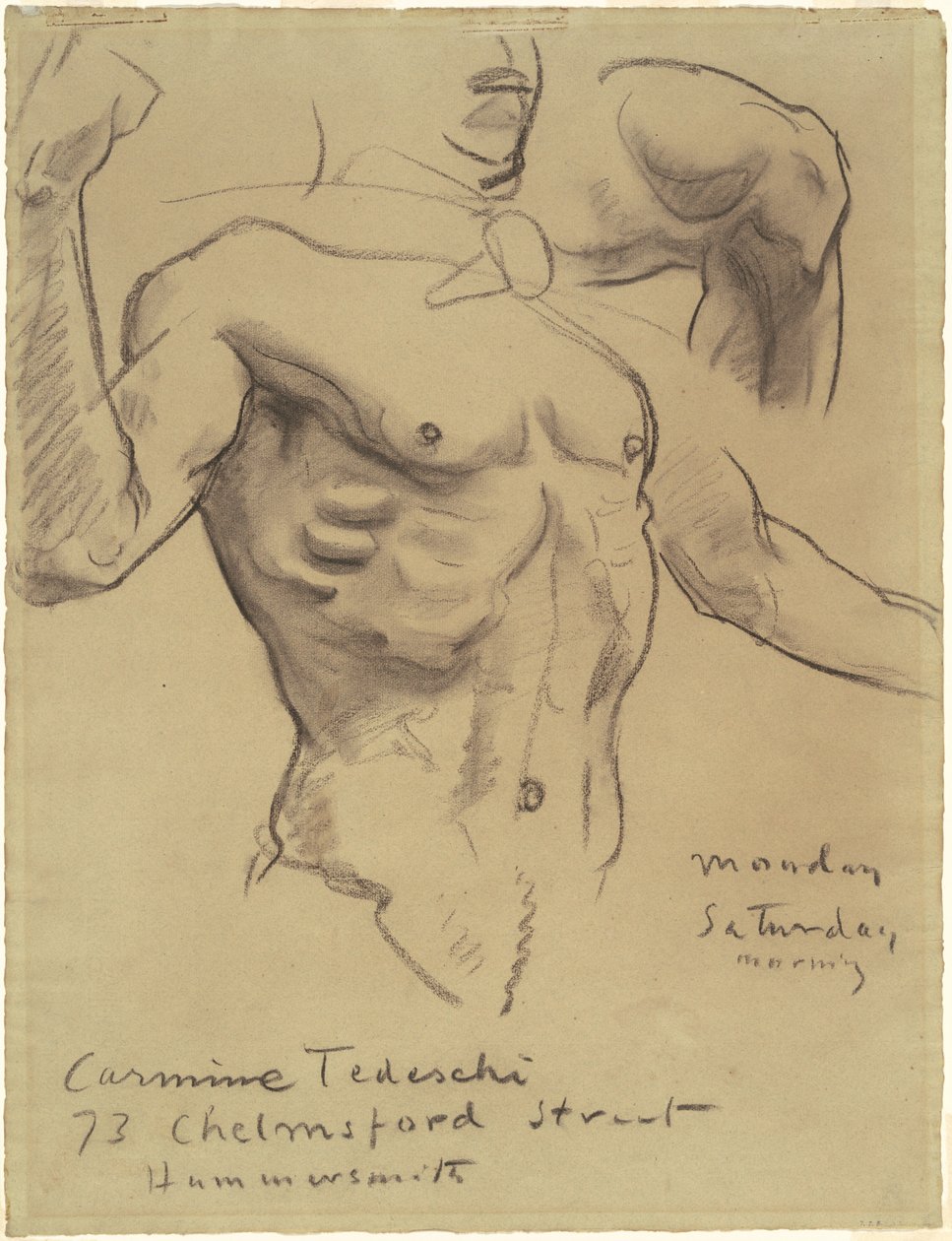 Studie af opstandelsen for "Femten mysterier i rosenkransen" af John Singer Sargent