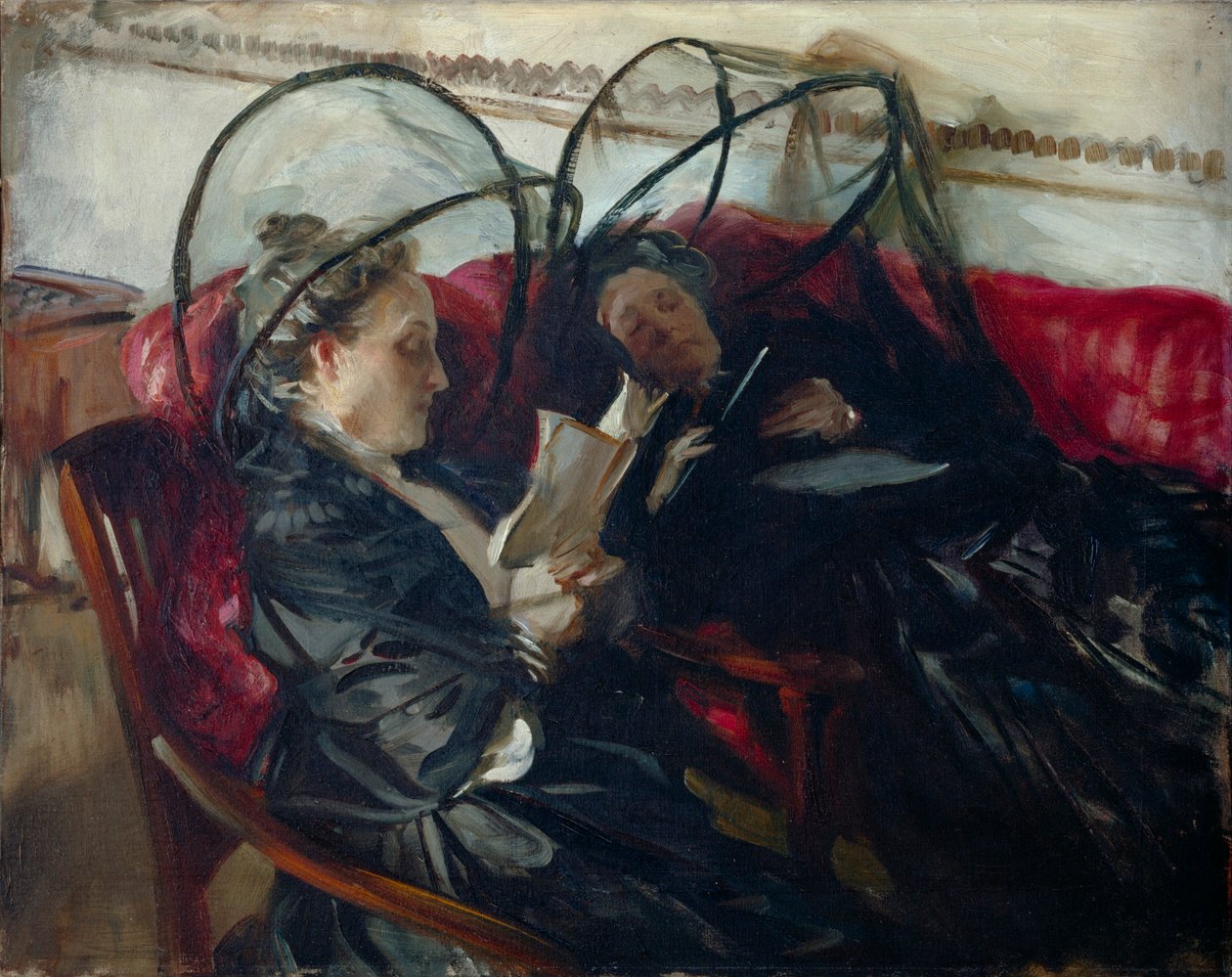 Svensk:  Myggnät Myggenet af John Singer Sargent